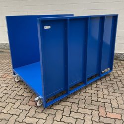 metal platform trolley with metal sides and skids