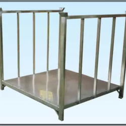 stackable rack with metal sheet platform and two sides