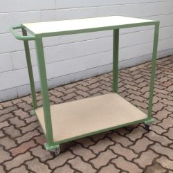 wooden shelf trolley with handle