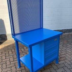 work-bench with chest of drawers and tool panel