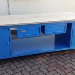 work-benches with plywood platorm wheels and drawers
